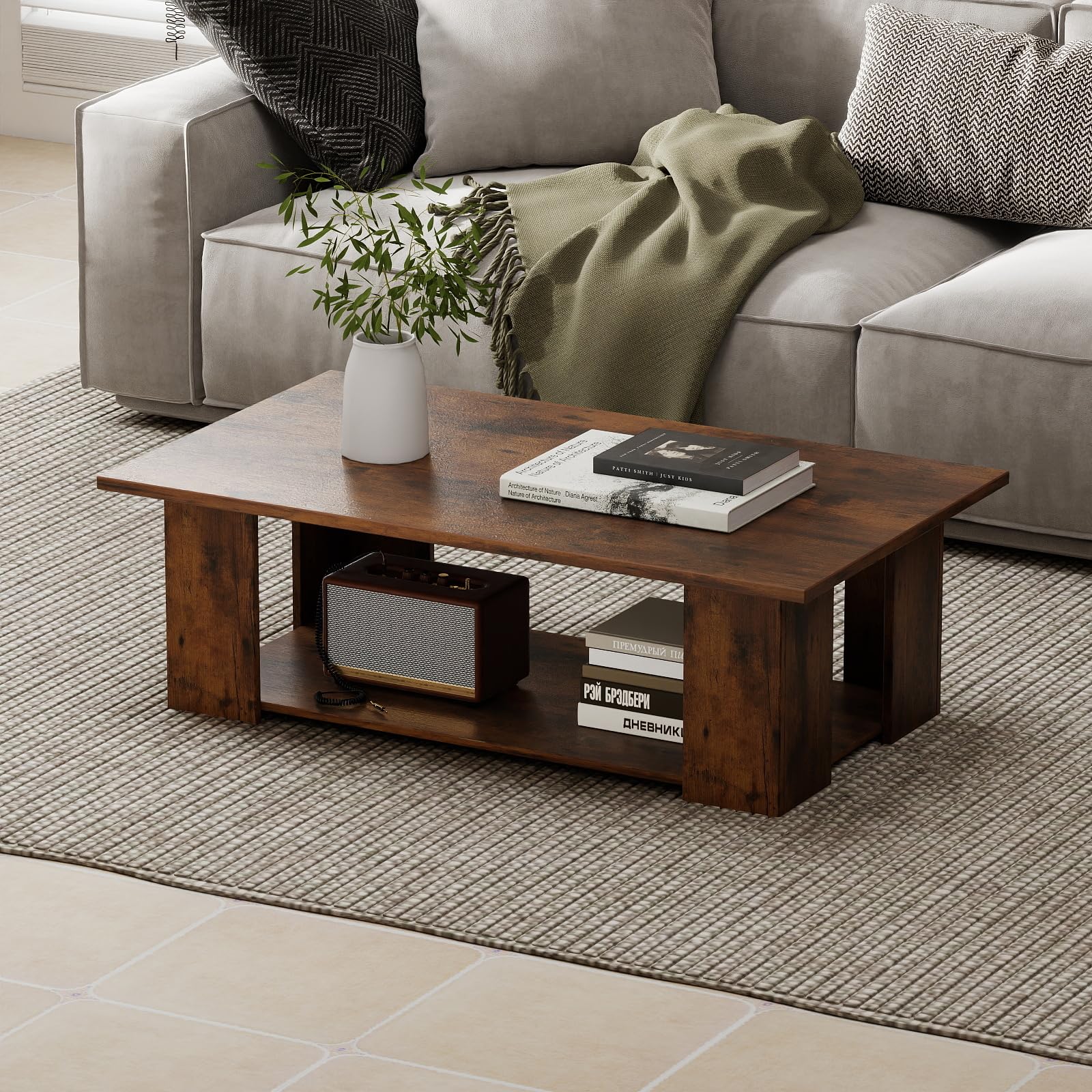 Amazon.com: GIANTEX Rectangle Wood Center Table, 41